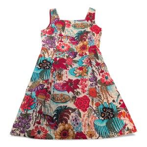 Apsara Red Floral A-Line Sundress, Size L